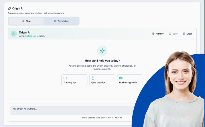Origin AI – Create courses, generate content, get instant answers