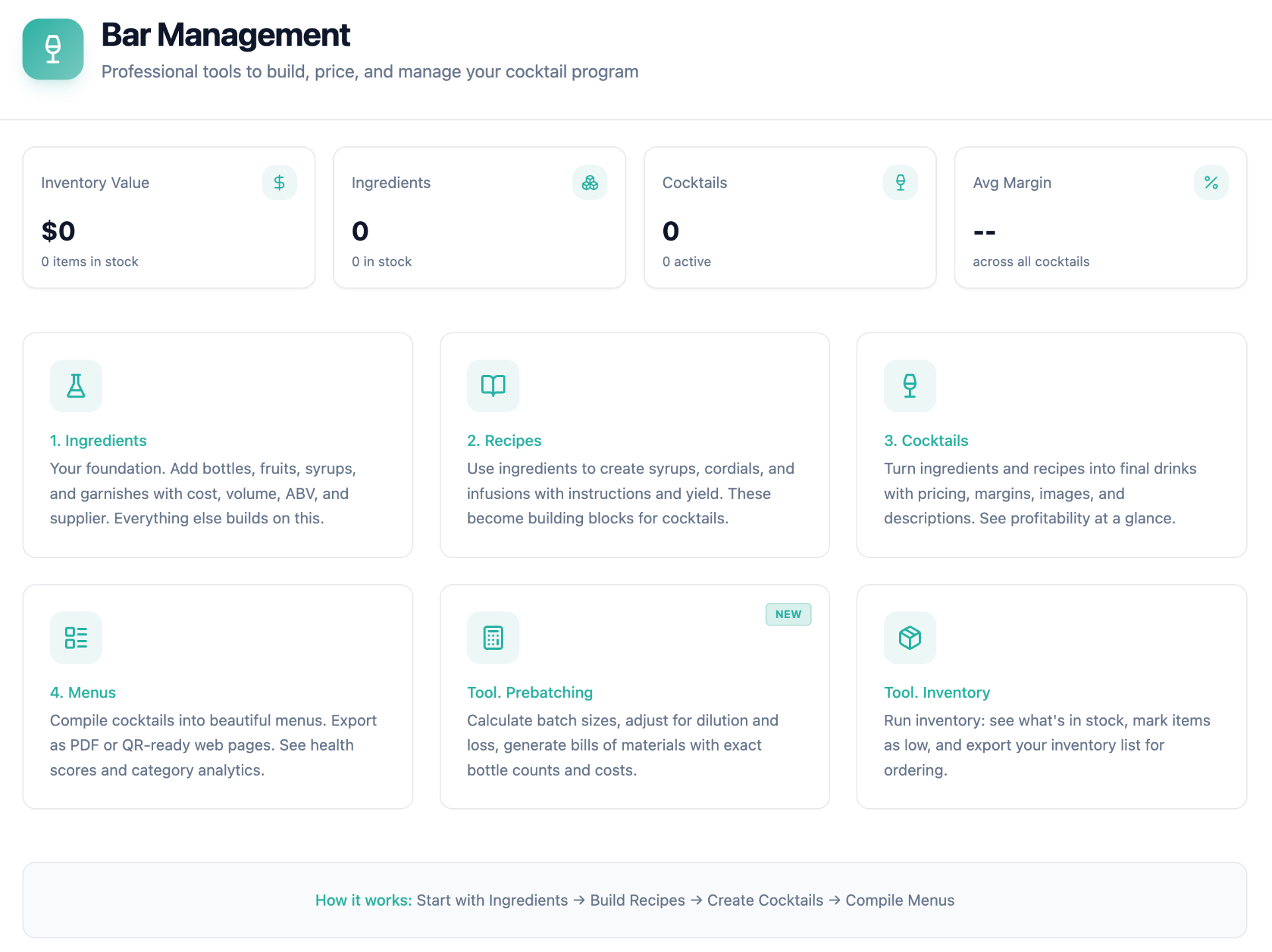 Bar tools and recipe management